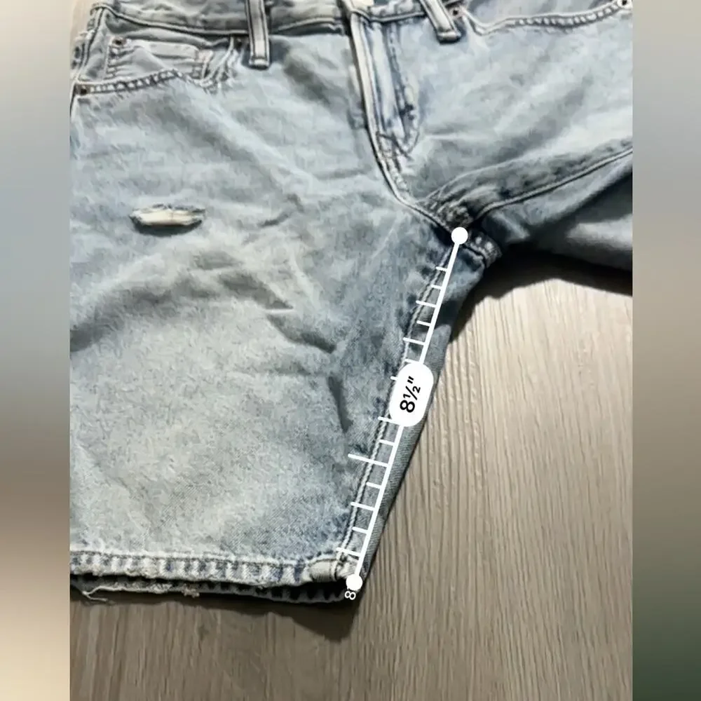 Gap Kids 90s Loose Light Wash‎ Mid Rise Bermuda Distressed Shorts Size 16 NWT